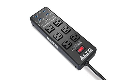 Alto Professional Power Strip USB | Data Transfer & Surge-Protection Power Strip with 5-Port USB Hub & 6 AC Sockets - Thumbnail 3