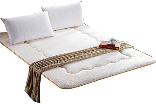 FDesign Japanese Futon Mattress, Sleeping Tatami Floor mat Foldable Durable Soft Mattress Topper Sofa Bed Mattress pad for Dorm Bedroom Camping,Beige,90 * 200cm