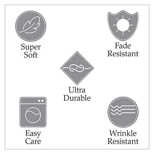 Elite Home Products 90 GSM Coastal Microfiber BeachThemed Embroidered