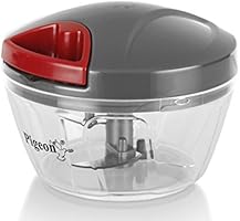 Pigeon Handy Mini Plastic Chopper with 3 Blades, Grey