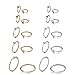 Evevil Fake Nose Ring Clip On Hoop Earrings For Women Faux Lip Septum Ring Spring Endless Hoop Earrings Non Piercing Lobes Men Women (10 Pairs, 13mm-25mm,Steel Plated & Gold Plated Color)