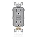 Leviton GFCI Outlet, 15 Amp, Self Test, Tamper-Resistant with LED Indicator Light, Protection from Electric Shock and Electrocution, GFTR1-GY, Gray