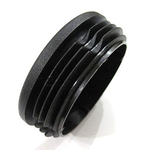 2pcs Pack: 2 3/8 Inch (Approx. 60mm) Round Black Plastic Tubing Plug (for Hole Size 2 1/8" - 2 9/32", incl. 2 1/4", 54mm - 58mm), Tube Pipe Insert, Steel Fence Post Cover, Furniture Finishing End Cap - Thumbnail 3