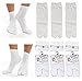 Vigo Flip-Flop Socks, Japanese Tabi Toe Socks (Women Size 2-8/ Men Size 1-7, White- 3 Paris Pack)