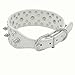 Wellbro Deluxe Fashion Spikes and Rhinestones Studded PU Leather Dog Collar, Adjustable Bullet Rivets Pets Collar, Durable and Soft, 16.8
