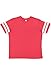 LAT Youth Jersey Crew Neck Short Sleeve Football Tee, Vintage Red Bleded White, Large
