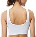 Belugue Women's Seamless Lace Overlay Bralette Wire-Free Sports Bra White L