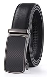 guvoosm Ratchet Belts for Men Leather Dress Suit