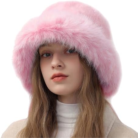 URSFUR Winter Real Mink Fur Hooded Scarf for Women Warm Headscarf