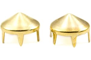 Allstarco 8mm Gold 3/8" Spike Bedazzler Refill Studs Non Rusting Nailheads Fabric Garment Embelishments - 50 Pieces (Size 40, Spike/Gold)