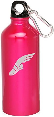 Hot Pink Wing Shoe 20Oz Aluminum Sports Water Bottle Canteen Clip Track & Feild Wing Shoe