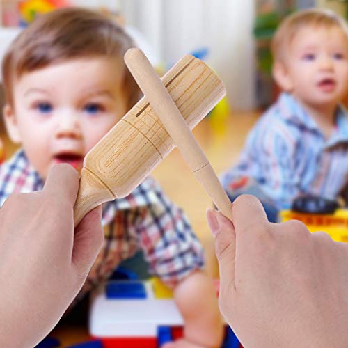 JAGENIE Wood Agogo Guiro Single Tone Block Drum Toy Percussion Beater Musical Instrument