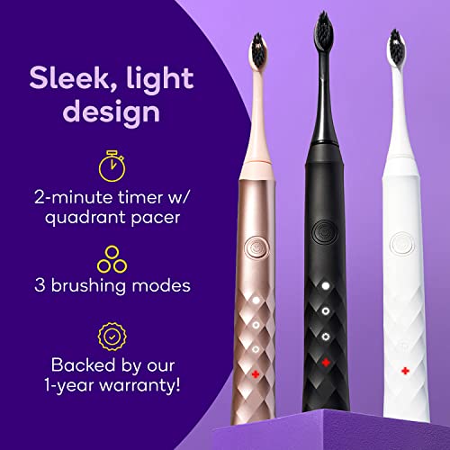 Burst Electric Toothbrush for Adults Charcoal Black Soft Bristle Toothbrush for Deep Clean