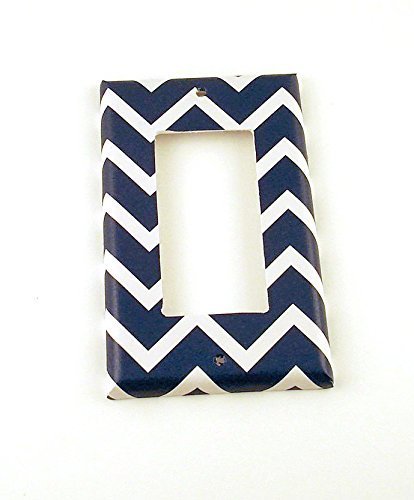 1 Gang Rocker Decora Switch Plate, Navy Chevron (208R)