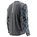 Huk Men's Double Header Vented Long Sleeve Shirt, Iron/SubPhantis Glacier, X-Large
