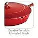 Tramontina Enameled Cast Iron Skillet with Lid, 12-inch Frying Pan, Red