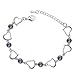 Tapp Collections™ White Gold Plated Hearts Crystals Bracelet