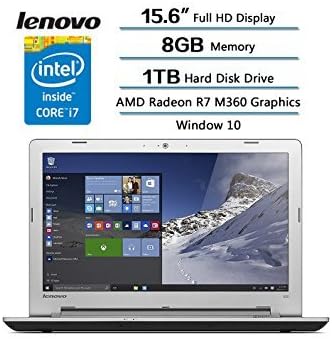 Lenovo IdeaPad 500 15.6" Full HD Notebook Computer, Intel Core i7-6500U 2.5GHz, 8GB RAM, AMD Radeon R7 M360, 1TB HDD, Intel 3D RealSense Camera, Windows 10