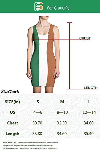 ST.Patrick's Day Womens Bodycon Clover Sexy Irish U Neck Green Tank Mini Dress Flag M