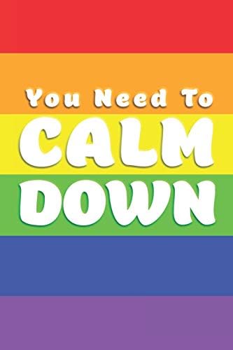 You Need to Calm Down: Rainbow College Ruled Blank Lined Designer Notebook Journal