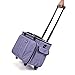 HOMEST Deluxe Sewing Machine Case on Wheels, Rolling Trolley Tote with Shoulder Strap and Strong Carry Handles, Compatible with Singer & Brother Machine (Purple)