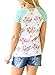 HOTAPEI Women Casual Floral Print Short Sleeve Pocket T Shirt Blouse Tops Green XL