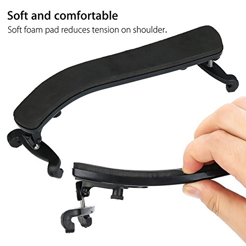 image for Skedee 2 PCS Adjustable Violin Shoulder Rest Plastic EVA Padded for 3/