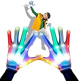 Yougai Gift for Kids Led Gloves Flashing Light Party Supplies Gloves Multicolor Led Glove for Christmas Costume Party Concert Birthday EDM Party Christmas for Boys Girls(1 Pair, White)