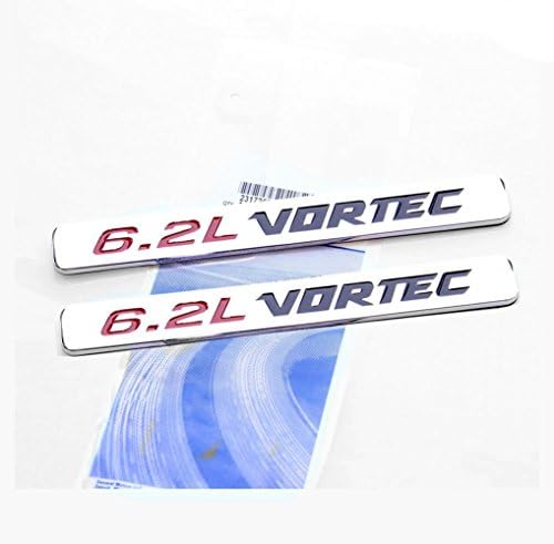 Qukparts 2pcs OEM 6.2L Vortec Hood Emblems Badge Replacement for Tahoe Silverado 1500 2500Hd 3500Hd Gmc Sierra Chrome