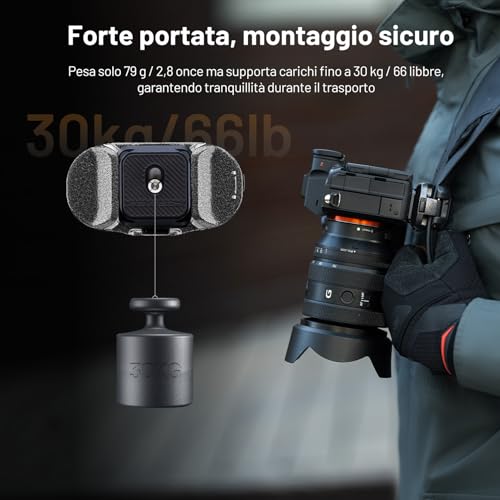PGYTECH Beetle V2 Camera Clip with Arca Quick Release Plate for Sony, Nikon, Fuji, DSLR/SLR + Action Camera Adapter for Backpack
