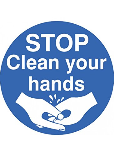 Caledonia Signs 58830 Stop Clean Your Hands Floor Graphic Label, 400 mm ...