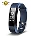 Arbily 【Today promotion】 Fitness Tracker HR, Activity Tracker with Heart Rate Monitor Watch with Step Calorie Counter GPS Tracker Pedometer Watch for Kids Women and Men, Android & iOS（Blue）