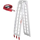 Yaheetech YT-00034277 Silver Large 7.5 ft Aluminum ATV Motorcycle Loading Ramp, Foldable, 750 Lb Capacity, Single