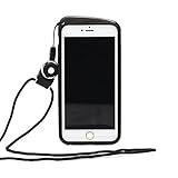 Moonmini Stylish Phone Bumper Frame Case Cover Skin Protector with Hanging Neck Strap Rope for iPhone 6 Plus 5.5 inch - Black