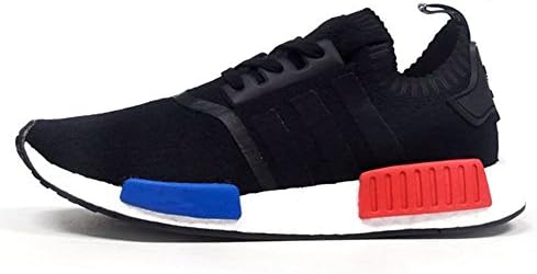 Men And Women Originals NMD Primeknit Fashion Breathable Running Shoes Black/Red/Blue US8