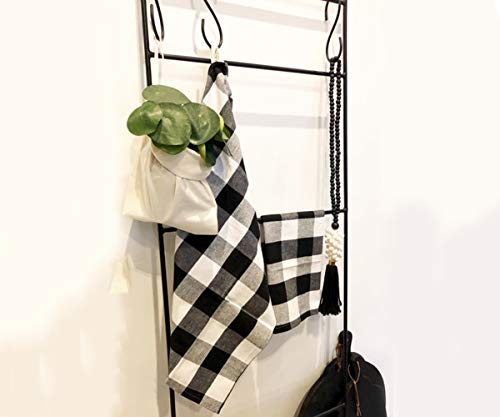 Cotton Black and White Kitchen Towels - Buffalo Checked Dish Towel - Black Kitchen Towels - Buffalo Plaid Kitchen Towel - Tea Towels Checked Set of 3 (Checkered Dish Cloths (Black and White), 28x18) - Thumbnail 2
