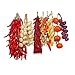 Sexyrobot Artificial Fake Vegetable, Lifelike Red Chili Fake Peppers Strings Hanging for Valentine's Day,Home Christmas Wall Decor-10 Strings