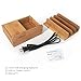 MAXGADGET Bamboo Charging Station Desktop Organizer Upgrade 24W 5A 4 Ports USB Charging Station Dock for iPhone, iPad, Tablets,Kindle-Multiple USB Charger Station & Cell Phone Docking Station