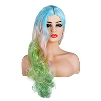 27.5" Rainbow Wave Wig Curly Women