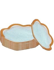 GAC Unique Designed 6 Inch Scalloped Tempered Glass Small Round Dessert Plates Set of 8 - Unbreakable - Chip Resistant - Oven/Microwave Safe - Dishwasher Safe - Stackable Gold Party Plates Cake Plates