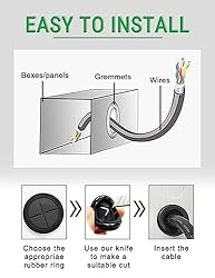 EASYEAH 80 PCS Rubber Grommets Assortment Kit for