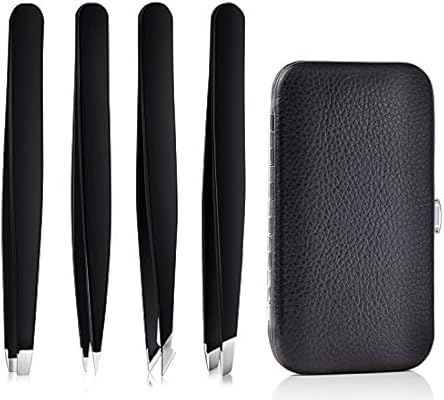 Eyebrow Tweezers Set 4 Piece Professional Stainless Steel
