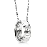 Silove Love You Dad Mom Stainless Steel Necklace for Men Women Dad Birthday Gifts Jewelry