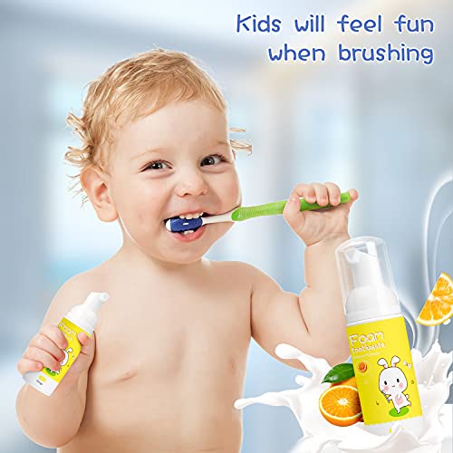Kids Toothpaste, Foam Toothpaste Natural Formula Fluoride Free for Kids