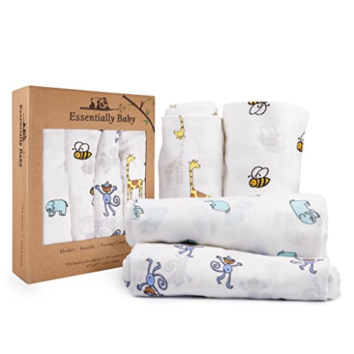 Bamboo baby swaddle receiving blankets – super soft a…