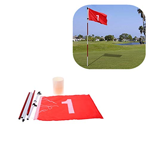 shangmu Golf Flagstick Backyard Practice Golf Hole Pole Cup Flag Stick 5 Section Fit for Golf Sports Yard Garden Training - Thumbnail 2
