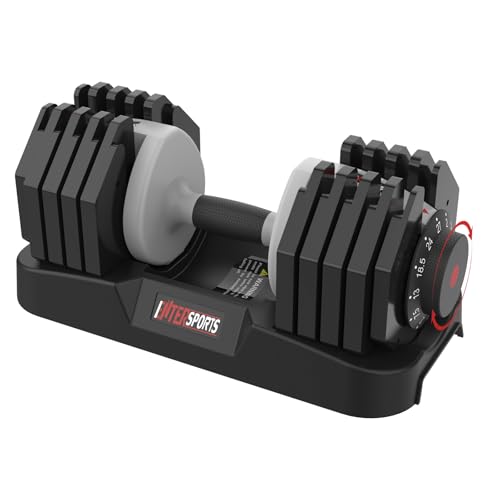 EnterSports 27kg Verstellbare Hanteln, 10 Hantelgewichtsstufen (2-27kg) für Platzsparende, Rutschfeste Griffe mit Sicherheitsverriegelung, Home Gym Kr