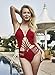 Sexy One Piece Swimsuit - Women's High Cut Strappy Back Bathing Suit,Red/M
