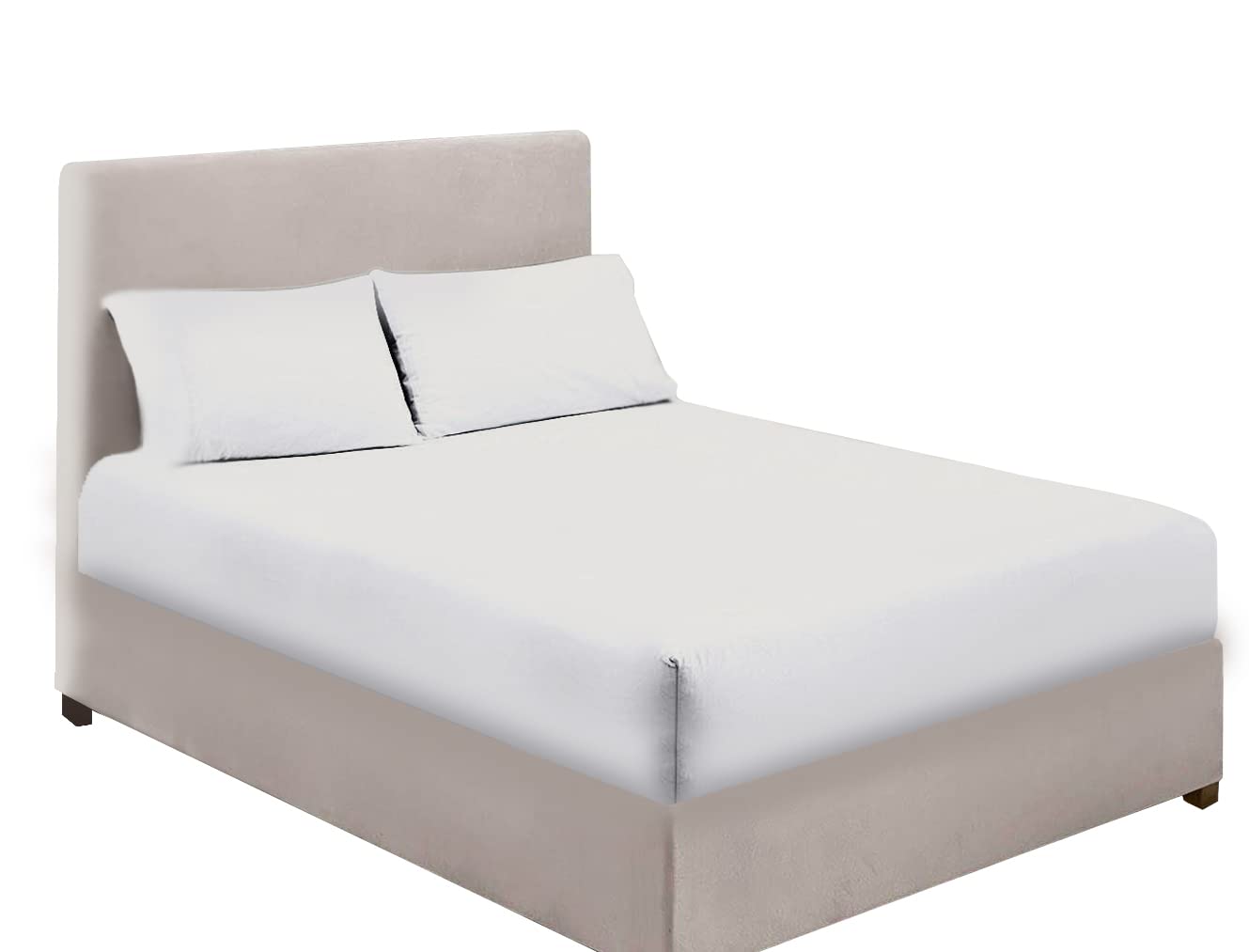 Extra Deep Bedding 100% Extra deep Fitted Sheets 16" 40CM Egyptian Cotton 200TC 15 Colours Single Double King Super King (Double, Cream)