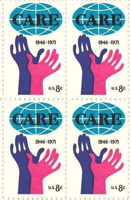 Hands Reaching for CARE Set of 4 x 8 Cent US Postage Stamps NEW Scot 1439